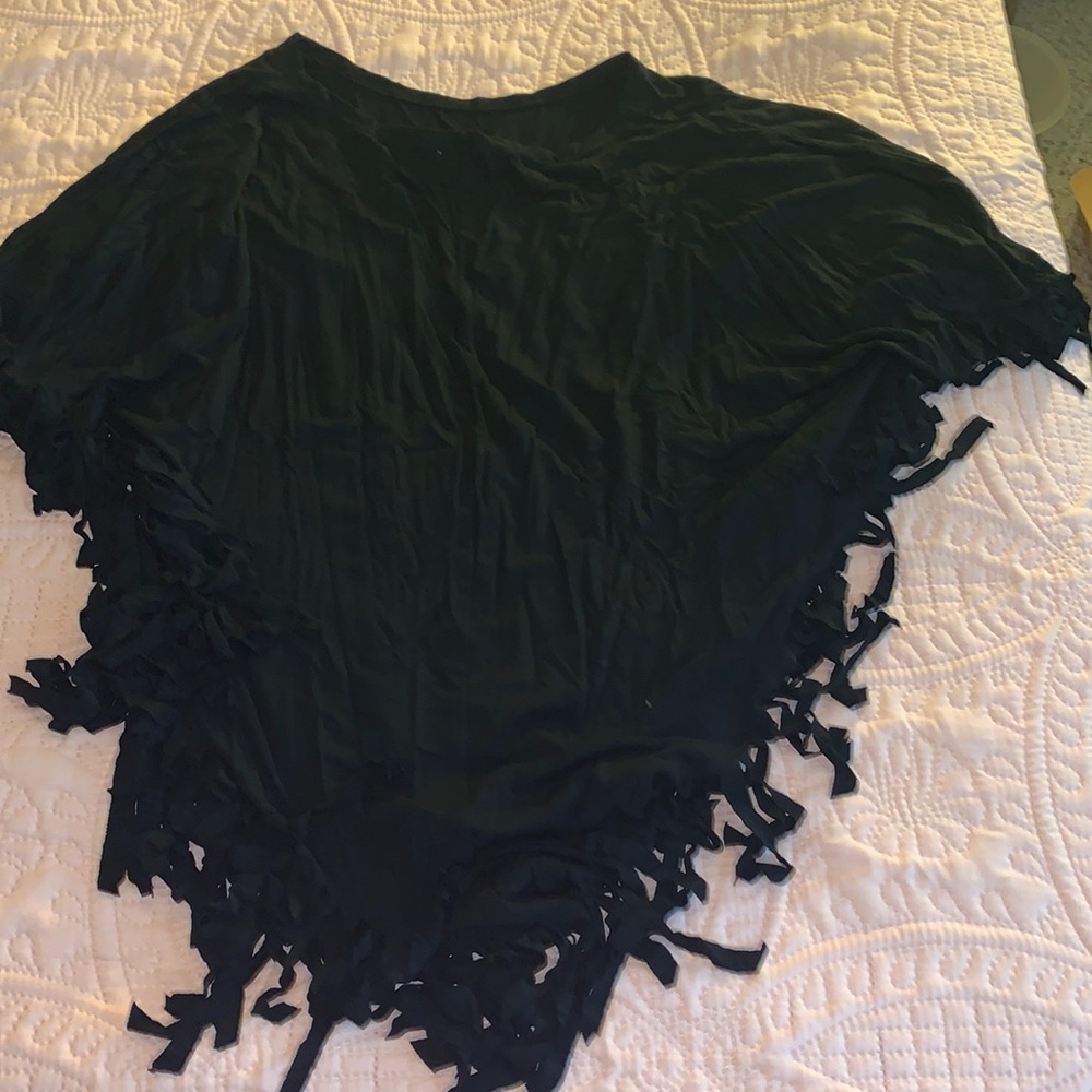 Poncho with fringe